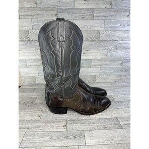 Vintage J. Chisholm Lizard Skin Leather Western Cowboy Riding Boots Size 10 USA